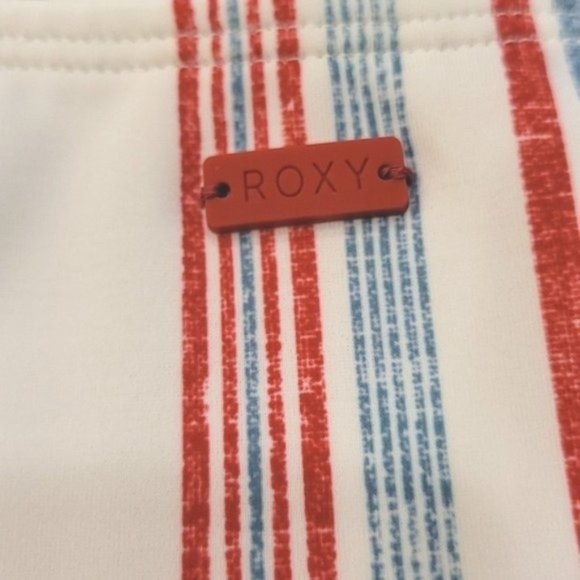 NWT ROXY Red Blue Lake Stars Stripe High-Leg Bikini Swim Bottoms Medium - Picture 5 of 7